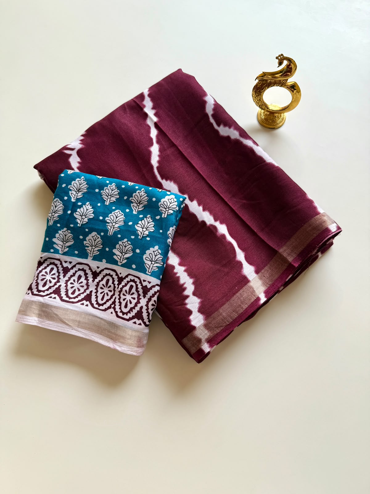 Soft Pure Chanderi Cotton Leheriya Tie-Dye Saree